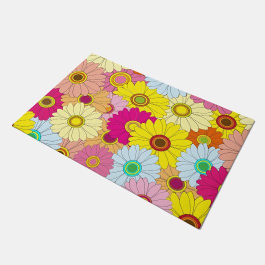 Blumenmuster Fußmatte (Schrägansicht)