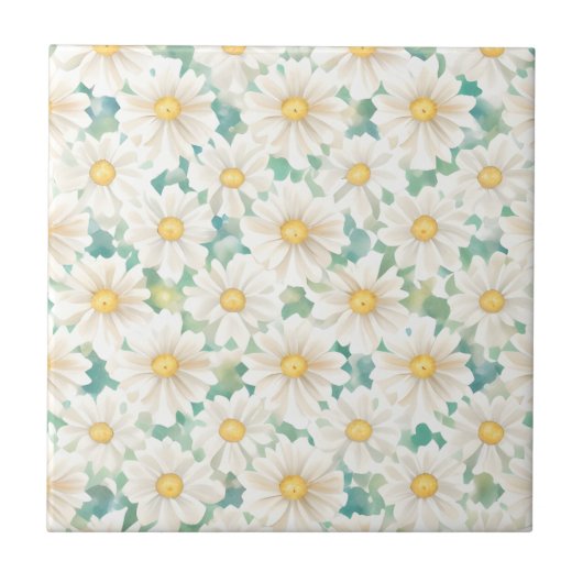 Blumenmuster Gänseblümchen Fliese (Vorderseite)