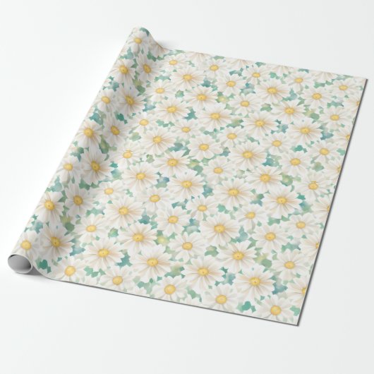 Blumenmuster Gänseblümchen Geschenkpapier (Ungerollt)