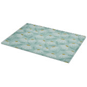 Blumenmuster Gänseblümchen Teal Blau & Olivgrün Schneidebrett (Ecke)