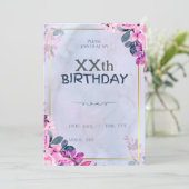 Blumenmuster Geburtstagseinladungskarte Feiertagskarte (Stehend Vorderseite)