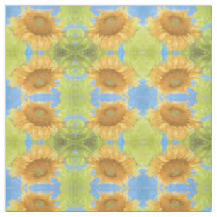 Blumenmuster Gelb Blaues Land Blumenmuster Stoff