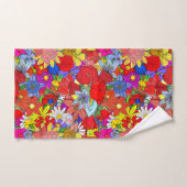 Blumenmuster Gelbblau Lila grün Badhandtuch Set (Handtuch)