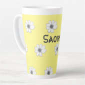 Blumenmuster Gelber individuelle Name Milchtasse (Linke Ecke)