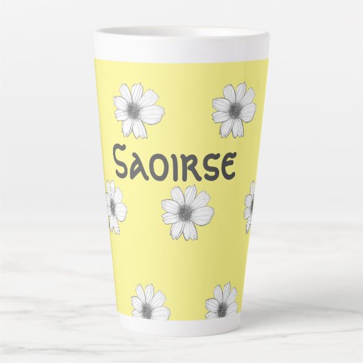 Blumenmuster Gelber individuelle Name Milchtasse (Vorderseite)