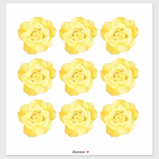 Blumenmuster Gelbes Rosendekor Aufkleber (Blatt)