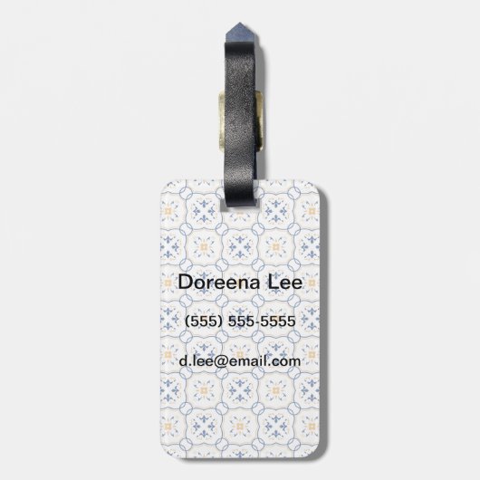 Blumenmuster Gepäckanhänger (Rückseite vertikal)