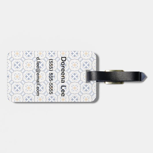 Blumenmuster Gepäckanhänger (Rückseite horizontal)