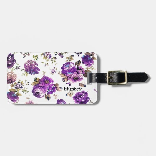 Blumenmuster Gepäckanhänger (Vorderseite horizontal)