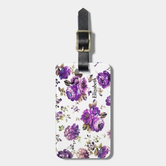 Blumenmuster Gepäckanhänger (Vorderseite vertikal)