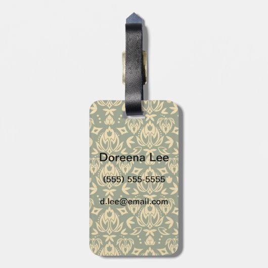 Blumenmuster Gepäckanhänger (Rückseite vertikal)