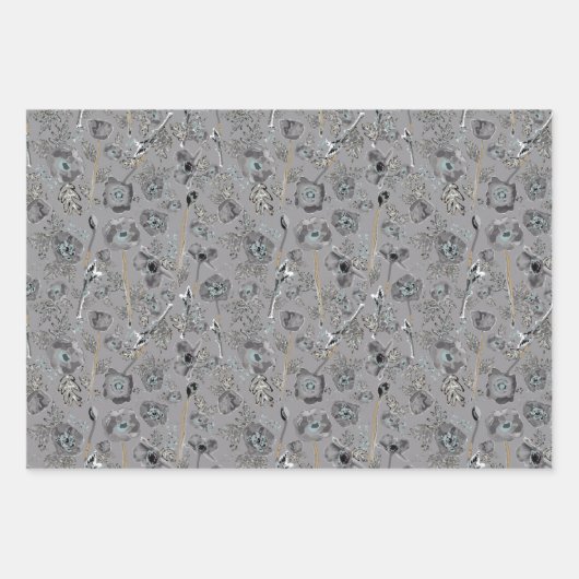 Blumenmuster-Geschenk Geschenkpapier Set (Vorderseite)