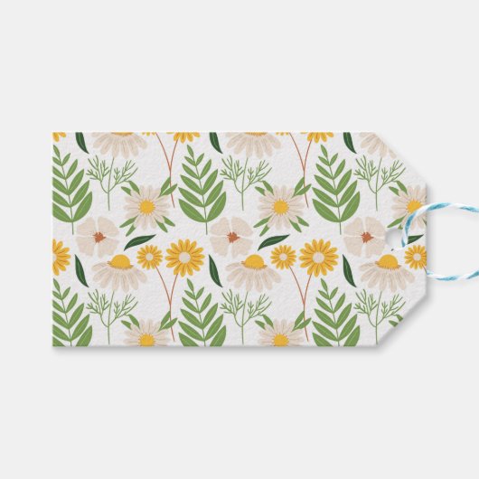 Blumenmuster Geschenkanhänger (Vorderseite (Horizontal))