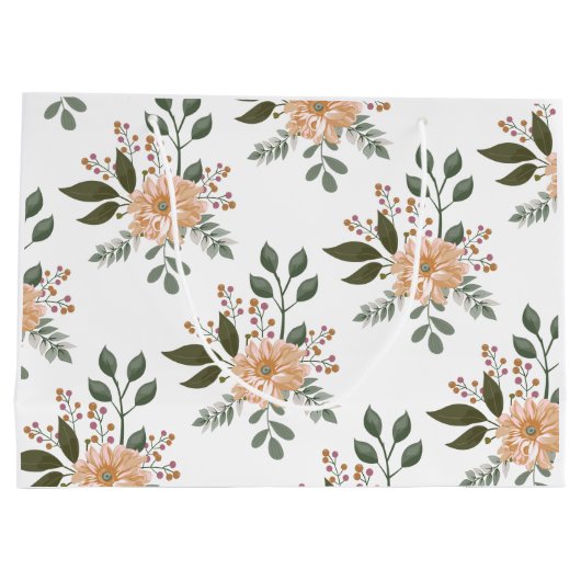 Blumenmuster - Geschenkbeutel Große Geschenktüte (Rückseite)