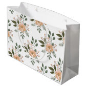 Blumenmuster - Geschenkbeutel Große Geschenktüte (Rückseite Schrägansicht)