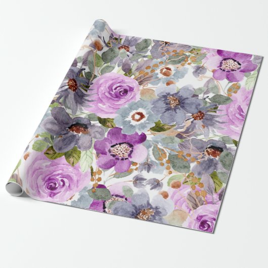 Blumenmuster Geschenkpapier (Ungerollt)
