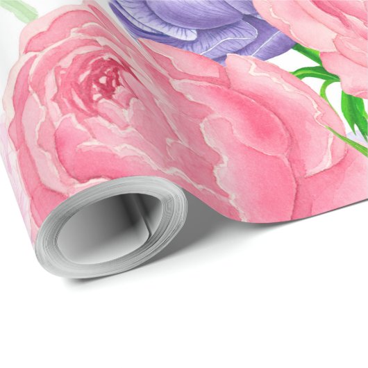 Blumenmuster Geschenkpapier (Rolleneckpunkt)
