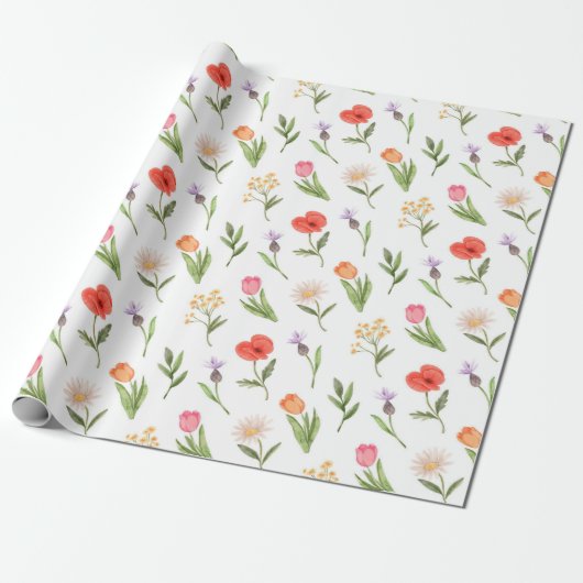Blumenmuster Geschenkpapier (Ungerollt)