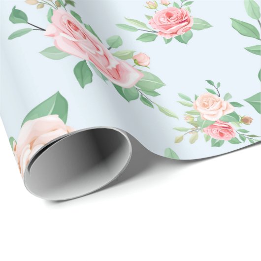 Blumenmuster Geschenkpapier (Rolleneckpunkt)