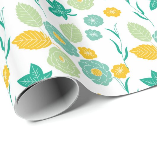 Blumenmuster Geschenkpapier (Rolleneckpunkt)