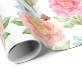 Blumenmuster Geschenkpapier (Rolleneckpunkt)