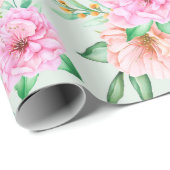 Blumenmuster Geschenkpapier (Rolleneckpunkt)
