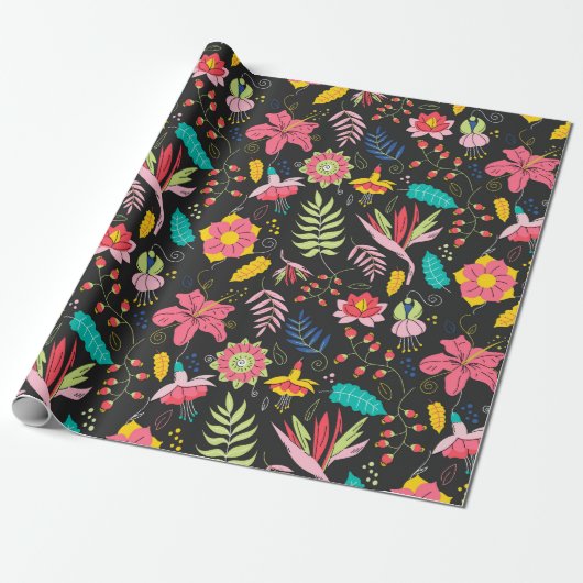 Blumenmuster Geschenkpapier (Ungerollt)