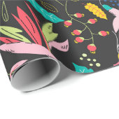 Blumenmuster Geschenkpapier (Rolleneckpunkt)