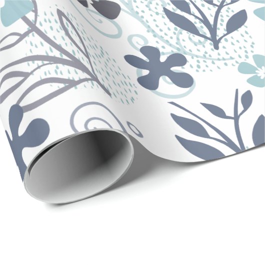 Blumenmuster Geschenkpapier (Rolleneckpunkt)