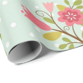 Blumenmuster Geschenkpapier (Rolleneckpunkt)