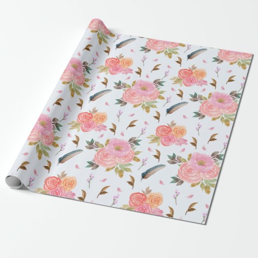 Blumenmuster Geschenkpapier (Ungerollt)