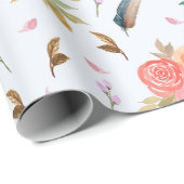 Blumenmuster Geschenkpapier (Rolleneckpunkt)