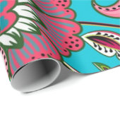 Blumenmuster Geschenkpapier (Rolleneckpunkt)