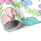 Blumenmuster Geschenkpapier (Rolleneckpunkt)