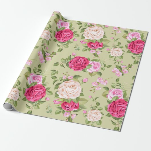 Blumenmuster Geschenkpapier (Ungerollt)