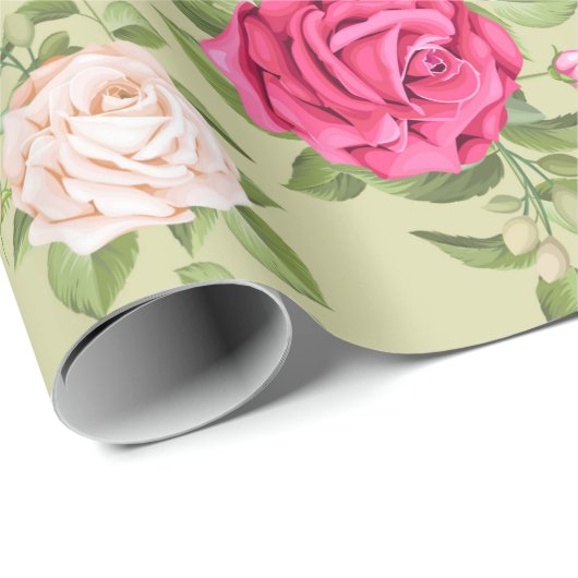 Blumenmuster Geschenkpapier (Rolleneckpunkt)