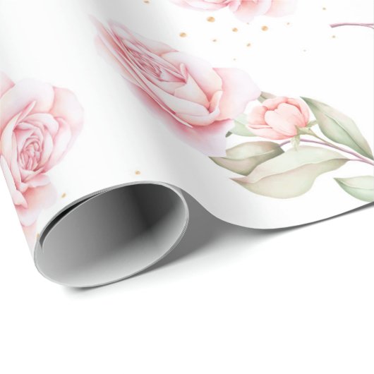 Blumenmuster Geschenkpapier (Rolleneckpunkt)