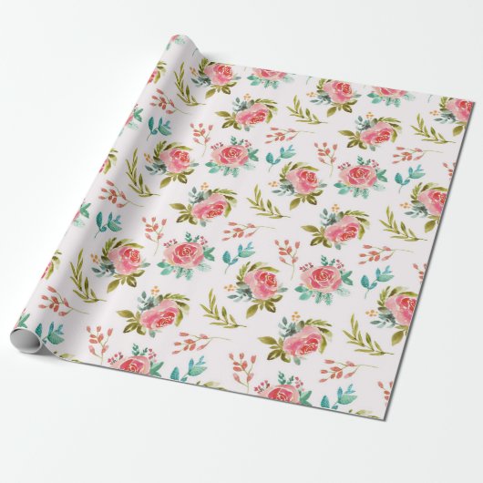 Blumenmuster Geschenkpapier (Ungerollt)