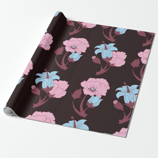 Blumenmuster Geschenkpapier (Ungerollt)