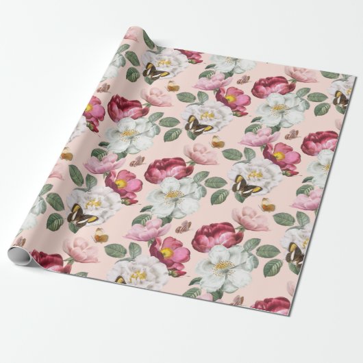 Blumenmuster Geschenkpapier (Ungerollt)