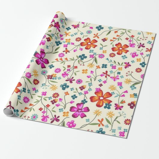 Blumenmuster Geschenkpapier (Ungerollt)