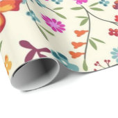 Blumenmuster Geschenkpapier (Rolleneckpunkt)