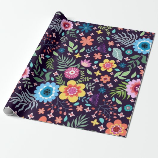 Blumenmuster Geschenkpapier (Ungerollt)