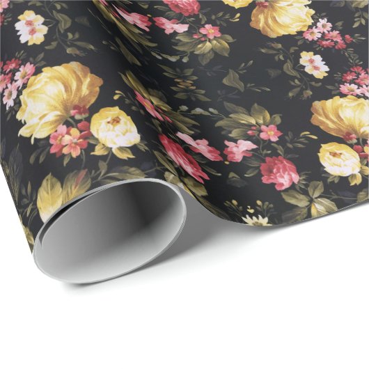 Blumenmuster Geschenkpapier (Rolleneckpunkt)