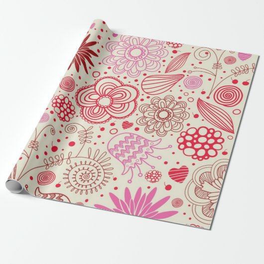 Blumenmuster Geschenkpapier (Ungerollt)