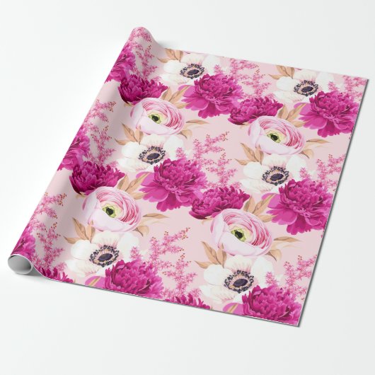 Blumenmuster Geschenkpapier (Ungerollt)