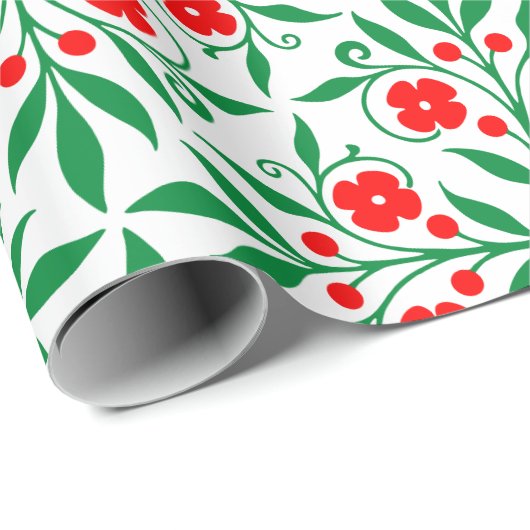 Blumenmuster Geschenkpapier (Rolleneckpunkt)