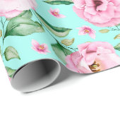 Blumenmuster Geschenkpapier (Rolleneckpunkt)
