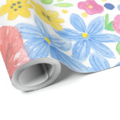 Blumenmuster Geschenkpapier (Rolleneckpunkt)