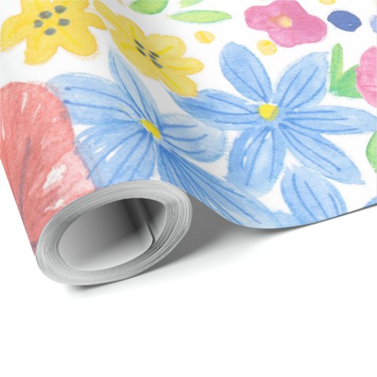 Blumenmuster Geschenkpapier (Rolleneckpunkt)